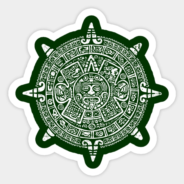 Calendario Azteca - aztec calendar - piedra del sol - white design Sticker by verde